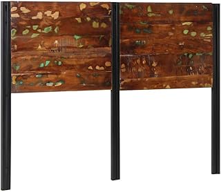 Tête de lit 140 cm VidaXL en bois massif récupéré et fer, panneau, double, lit double, panneau de tête de lit