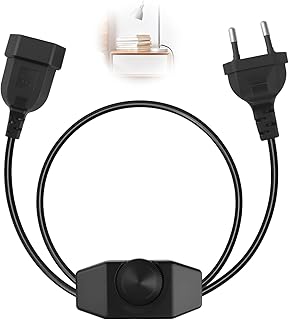 Variateur LED Rotatif avec Interrupteur, Câble 1M Noir, Variateur d