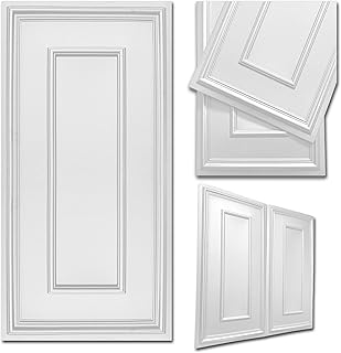 Panneaux muraux 100x50 cm - Panneau mural decoratif 3d - Decoration deco murale Salon - Revetement mural - Boiserie Cadre - 8 pièce (4 m²) - Blanc