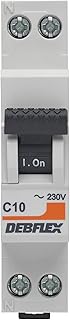 DEBFLEX - Disjoncteur 10A Phase + Neutre 3KA - Module Coupe-Circuit - Certifié NF - Installation dans Tableau Electrique - Gris