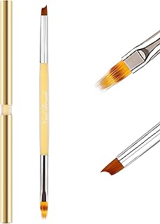 Pinceau Ombre/French Nail Art Ongles Gel Professionnel Double Embout avec Capuchon - LEA-SHALL 2 Têtes Pinceaux Ombre/Français pour Vernis Ongle Degrader UV Construction Acrylique Set