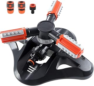 Arroseur de Jardin, Arroseur de Pelouse Automatique Rotatif 360° à 3 Bras Arrosage Irrigation pour Pelouse Jardin Champ