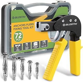 BLOSTM 72 Pièce Fixations Murales Creuses & Pince De Pose Pince Cheville Placo Avec Étui De Transport - Fixations D