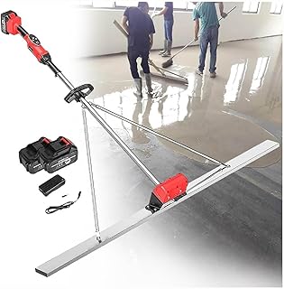 Outil vibrant pour béton,kit vibrant pour chape en béton électrique,règle de nivellement de surface en béton alimentée par batterie, Structure Fixe Triangulaire pour Chape en béton ,1.5M,2battery