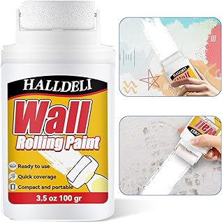 Kit Retouche Peinture Blanc Mur – Mini Rouleau pour Peinture Blanche Mur et Plafond, Réparation Rapide de Peinture Murale Intérieur, Couverture Opaque et Facile à Utiliser