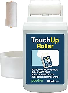 PECTRO Rouleau Retouche Peinture Blanc Mur 80ml - Brosse Roulante de Réparation taches humidité rayures sur les Murs et Plafonds - Paint Roller rechargeable avec Rouleau de remplacement (1)