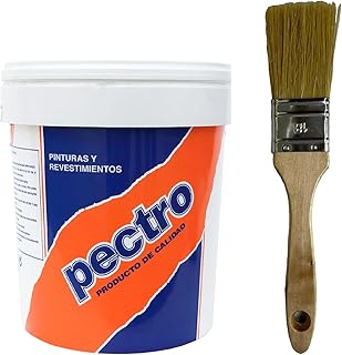 PECTRO Peinture blanche anti humidité 750 ml – Kit avec pinceau - peinture mate respirante intérieurs murs et plafonds, cuisine, salle de bains, sous-sol