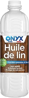 Onyx - Huile de Lin pour Bois - 100% Graines de Lin - Protection, Rénovation et Entretien Bois Extérieurs et Sols Poreux - Fabrication Française - 1L