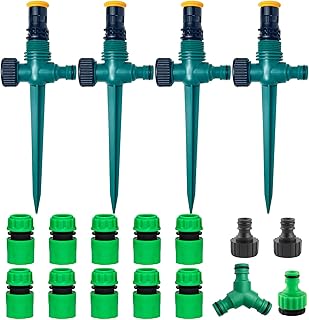 Arroseur Jardin,Arrosage Automatique pour Jardin,Arroseur de Pelouse 360,Arroseur de Jardin Multifonction-RéGlable Vec Raccord De Tuyau 1/2 et Y,Asperseur Arrosage,Arrosage Automatique Pelouse(Set 1)