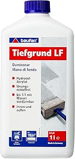 Baufan Durcisseur LF - 1L I Primaire Acrylique Sans Solvants Intérieur Extérieur I Fixateur de Fonds pour Surfaces Sableuses & Crayeuses, Diluable 1:1