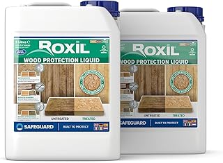 Roxil Liquide Imperméabilisant Bois 2 x 5L - Protection Hydrofuge jusqu