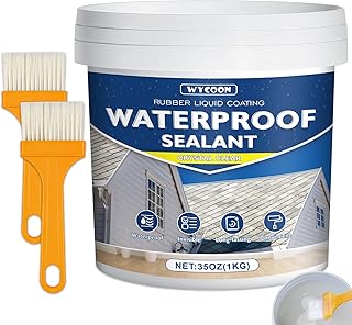 LiquiÉtanchéité Transparent 1KG | Agent Anti-Fuite Imperméable Intérieur/Extérieur | Réparation Fuites Salle de Bain, Toiture, Carrelage | Membrane Waterstop Incolore à Base d