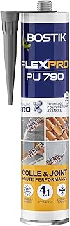 Bostik Colle Flexpro PU 790 Gris Anthracite Ral 7016 – Mastic Colle et Jointe Multi-Usages – Tous Matériaux – Intérieur/Extérieur et Milieux Humides – Formule Polyuréthane Haute Performance – 300 ml